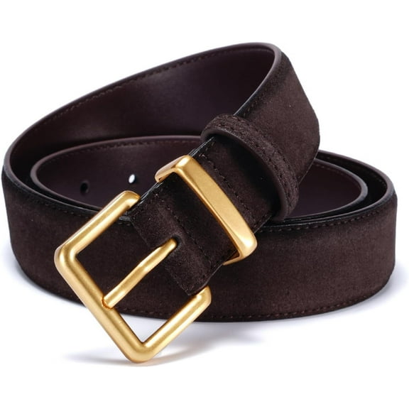 Wide Suede Belt Women Genuine Leather Ladies Waist Belt for Jeans Dress Casual Square Gold Buckle