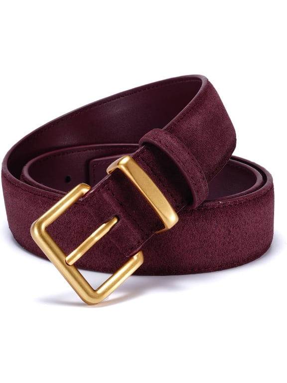 Wide Suede Belt Women Genuine Leather Ladies Waist Belt for Jeans Dress Casual Square Gold Buckle