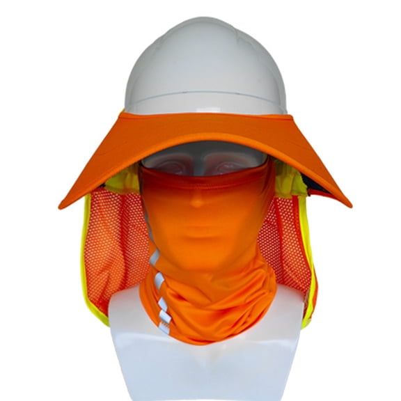 Wide SunShade Neck Shield for Hard Hats Construction Safe Helmets Sunshade High Visibility Reflective Mesh