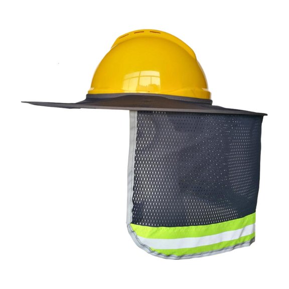 Wide SunShade Neck for HardHat Construction Helmets Sunshade High Reflective Mesh