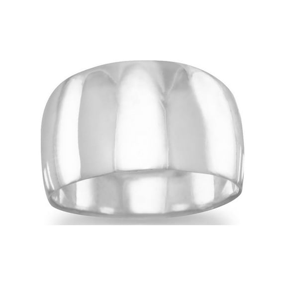 Wide Tapered Polished Sterling Silver Cigar Band Ring Mens Womens