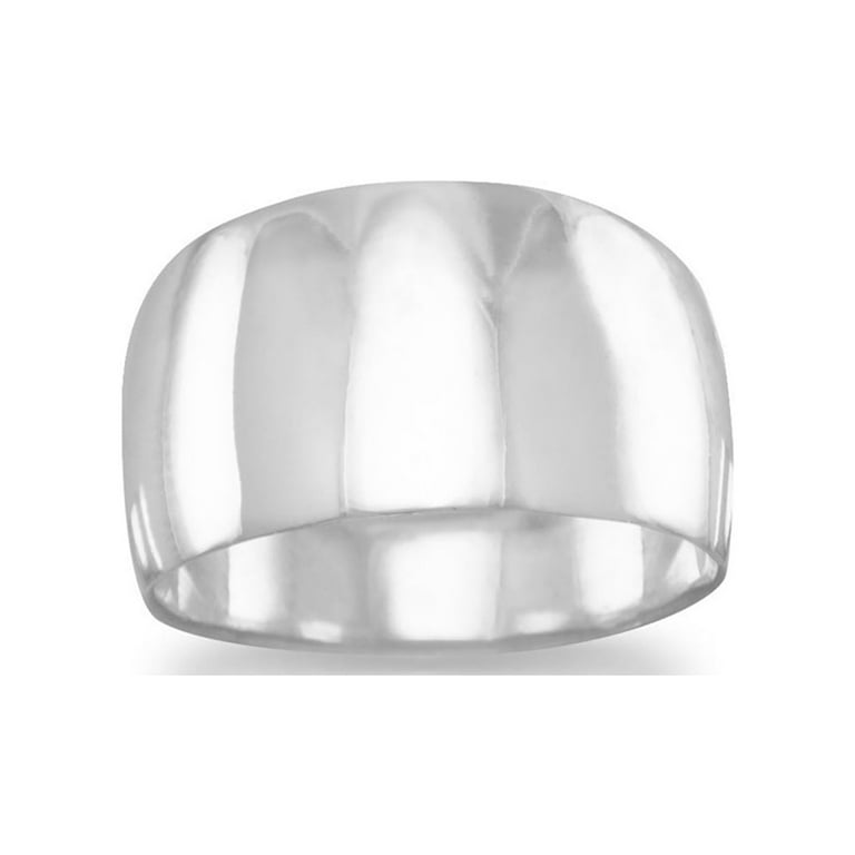 Wide Tapered Polished Sterling Silver Cigar Band Ring Mens Womens Wide Tapered Polished Sterling Silver Cigar Band Ring Mens Womens