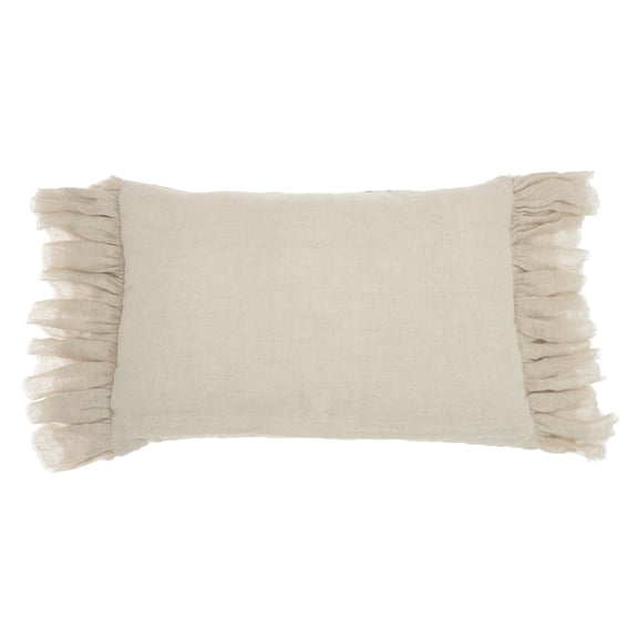 Wide Tasseled Marble Steel Blue  Lumbar Pillow