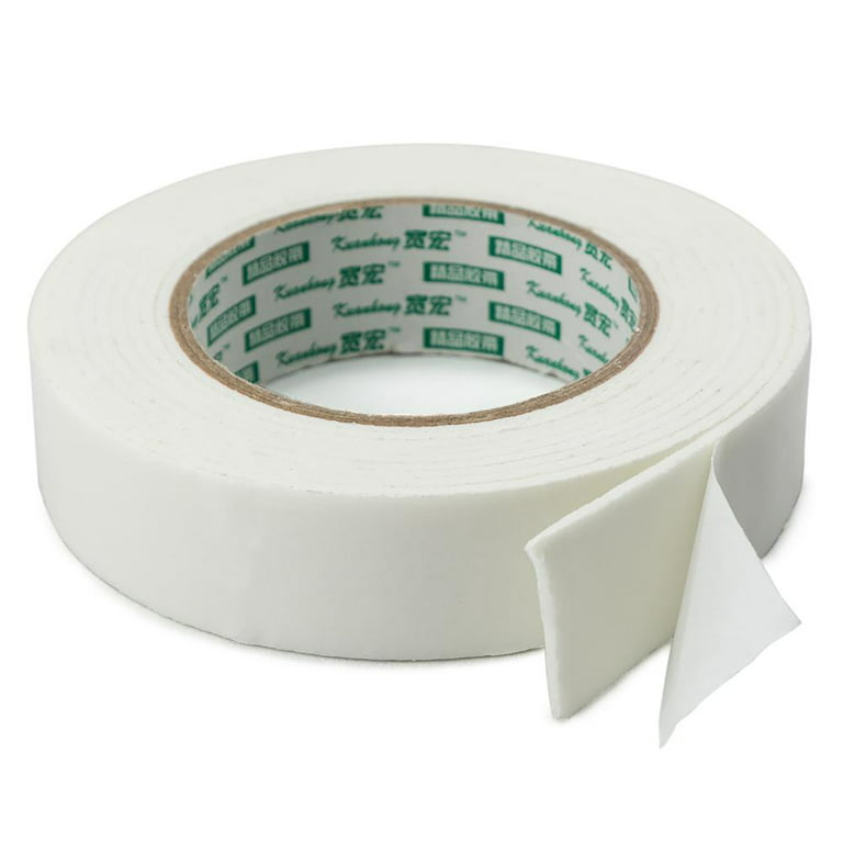 Wide Thick Double-Sided Sticky Foam Tape, 0.10 Thick, 1.25 Wide x 118  Long 