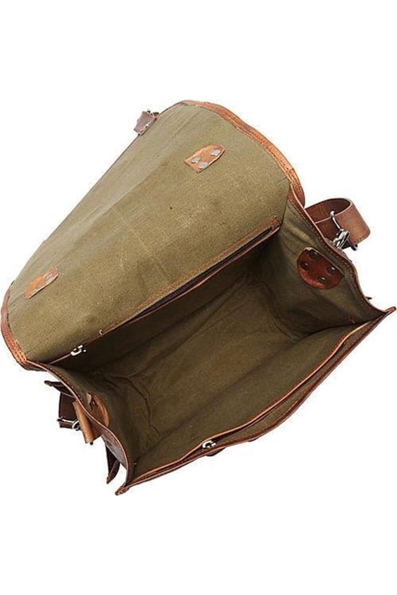 Wide Three-in-One Backpack 2 Large Side Pockets Brief & Messenger Bag, Brown