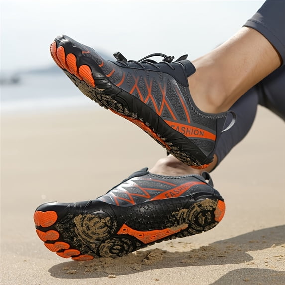 Wide-Toe Five-Finger Outdoor Water Shoes, Anti-Slip Low-Top Beach & Surfing Shoes for Swimming, Hiking, Yoga, Fitness, Rope Skipping, and Casual Wear