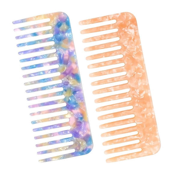 Wide Tooth Comb 2pcs Acetate Combs for Women for Thick Curly Wet or Dry Hair 4.641.8in