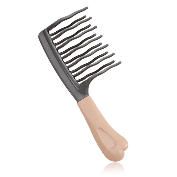 Wide Tooth Comb for Curls, Detangling Comb with Double Row Wavy Tooth for Curly/Wavy/Thick/Long/Wet & Dry Hair, Detangler Hair Brush Large Tooth Shower Hair Comb for Women Girl Men