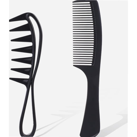 Wide Tooth Comb Fine Tooth Anti-Static Comb Thicken Large Shark Tooth Comb Hairstyle Tool Salon2 Pieces Does Not ScratchThe Scalp for Wet Wavy Thick Hair Wigs Barber Salon