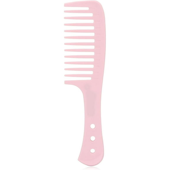 Wide Tooth Comb, Pink Detangling Comb, Hairdressing Comb for Home Salon, Large Tooth Shower Comb, Stylish Comb, Hairbrush for Styling, Hair Comb