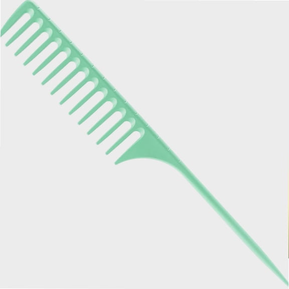 Wide Tooth Comb Rat Tail Comb - Perfect for Detangling, Teasing & Parting, Nylon Hair Comb with Non-Slip Longer & Thicker Design, Suitable for all Kinds of Hair (Green)