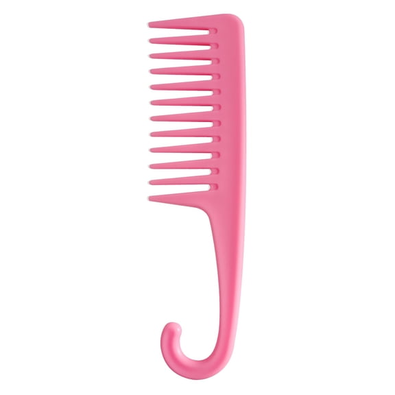 Wide Tooth Comb Shower Comb With Hook, Good for Curly Hair Wet Dry, Premium Tangle Free Combs Pink.