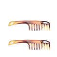 thumbnail image 1 of UKCOCO 2Pcs Retro Hair Comb with Wide Teeth PP Material for Hairdressing Styling Use, 1 of 5