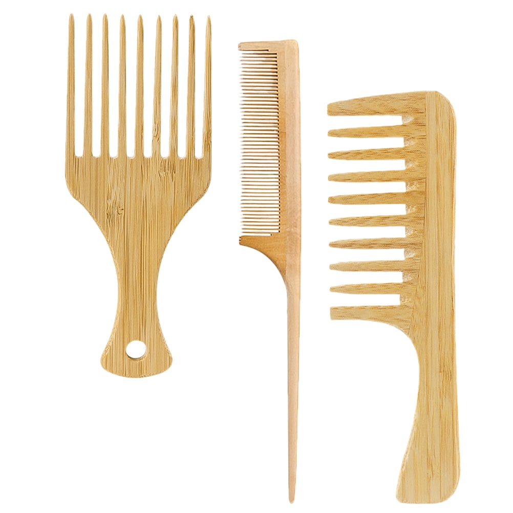 Wide Tooth Combs Haircut Tool Hairdressing Detangle Tail Bamboo Miss
