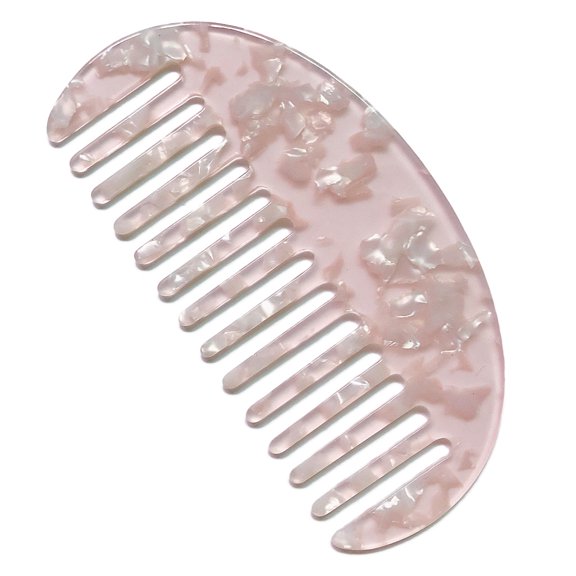✪ Wide Tooth Hair Comb Marble Leopard Acetate Anti-Static Detangling Hairbrush
