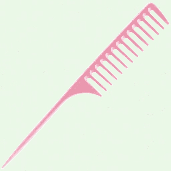 Wide Tooth Rat Tail Comb for Curly Hair - Pink