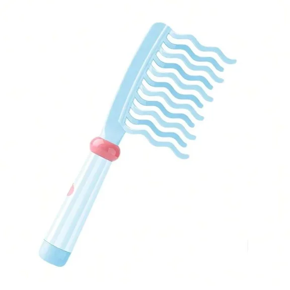 Wide Tooth Wavy Detangling Comb For Curly Wavy Thick Hair Black 1pc