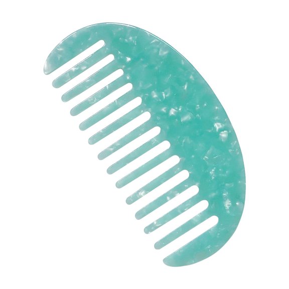 Wide-Toothed Comb, Scalp Massaging Hairbrush, Detangling Anti-Static Hair Comb for Thick Curly Wavy Hair, Comfortable Grip Marbled Leopard Print Acetate Sheet Design