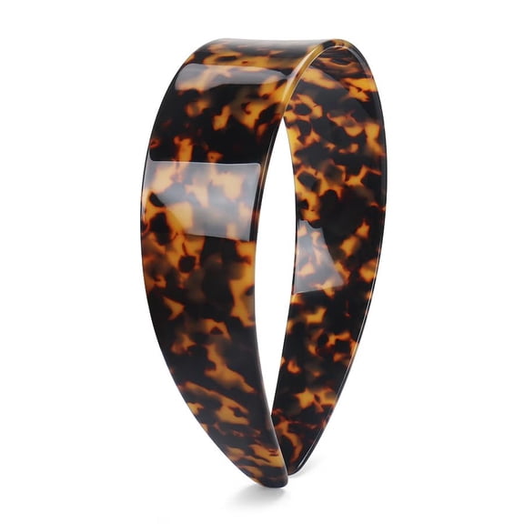 Wide Tortoise Shell Headband with Teeth for Women, 1.5in No Slip Versatile Wide Acetate Retro Plastic Headbands Fashion style unique to the 90s(Dark Tortoiseshell)