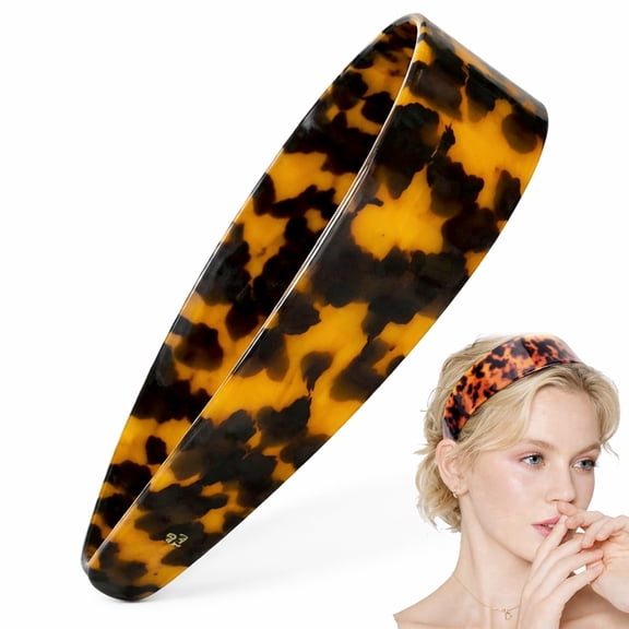 Wide Tortoise Shell Headband, Tortoise Shell Headband Wide With Teeth Acetate Resin Hair Bands, Diademas Para Mujer De Moda For Women'S Hair No Headache No Slip