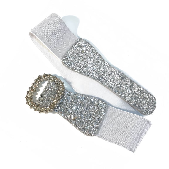 Wide Waistband with Sequins Glitters Dress Accessory Belt Leopards Print Belt for Women's Dress Accessory