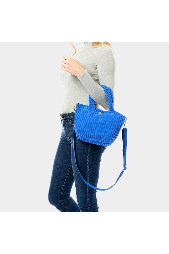 Wide Wale Corduroy Tote / Crossbody Bag