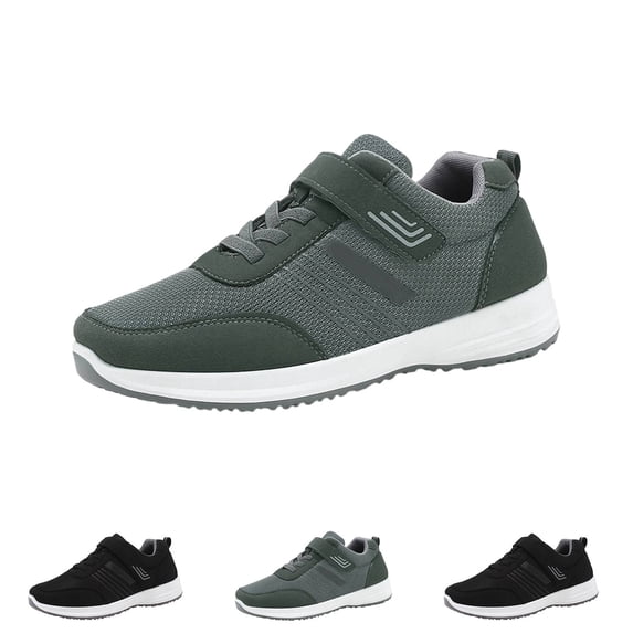 Wide Walking Shoes for Men, Lightweight Non-Slip Breathable Casual Shoes for Swollen Feet for Standing All Day Gray 41