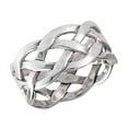 thumbnail image 1 of Wide Weave Mesh Knot Celtic Wedding Ring 925 Sterling Silver Band Jewelry Female Male Unisex Size 10, 1 of 4