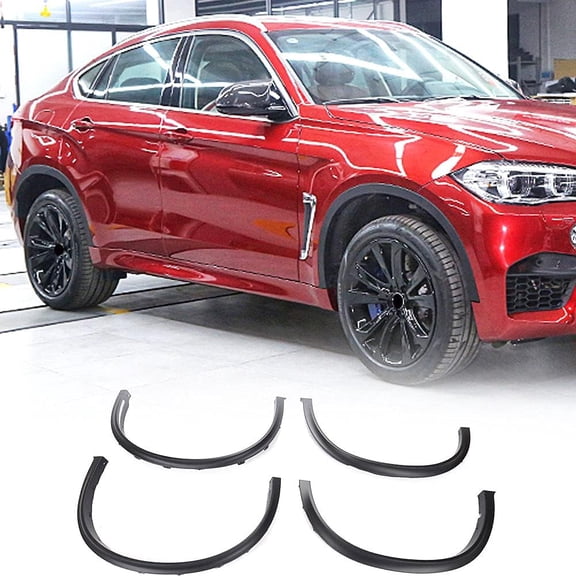 Wide Wheel Arch Molding Fender Flare Kit Fits for BMW X6 F16 Sport Utility 4-Door 2015-2018 Customized Rear Side Flare Apron Moldings Fender Trims