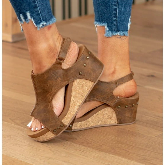 Wide Width Platform Wedge Sandals For Women Summer Dressy, Women's Open Toe Buckle Ankle Strap Summer Platform Wedge Sandals, Ladies Comfortable Low Heel Sandal Wedding Party Dress Shoe