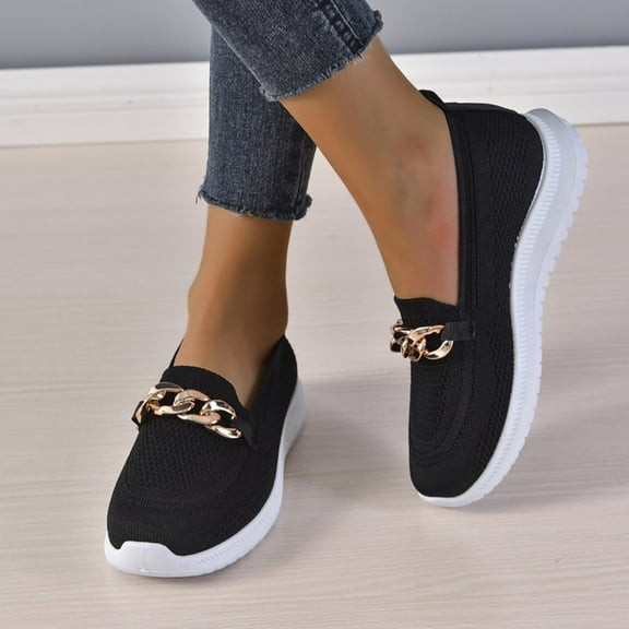 XIMIN Wide Width Shoes for Women Fashion Memory Foam Work Sneakers Ladies Footwear Casual Comfort Wear Slip on Lightweight Walking Sneakers