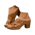 thumbnail image 1 of Wide Width Women's Heeled Sandals Strap Open Toe Sandals Low Heels Dress Shoes, 1 of 9