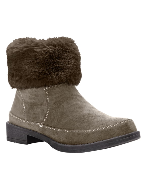 Wide Width Women's Tabitha Bootie by Propet in Smoke, smoke taupe, Size 9.0
