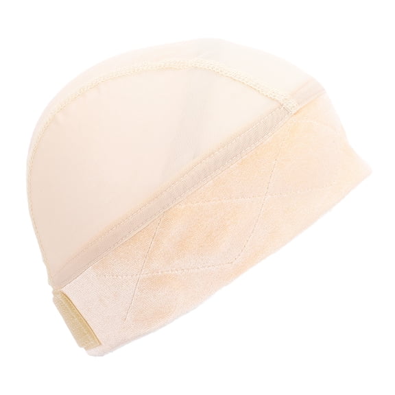 Wide Wig Grip Cap, 2-in-1 Velvet Adjustable Non-Slip Band with Breathable Mesh Liner for Daily Wear and Thinning Hair, Beige