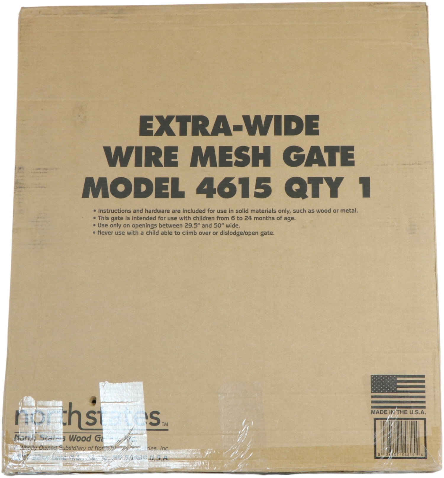 Extra-Wide White Wood and Metal Mesh Baby Gate