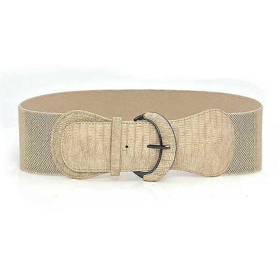 Wide Women's Belt Elastic Drawstring Leather Elastic Belt Ladies Dress Trim