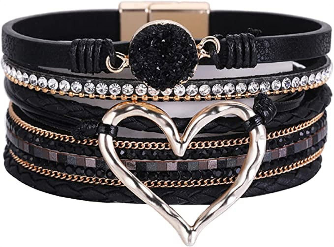 Men's Wide Leather Belt Strap Buckle Adjustable Cuff Bangle Wristband  Bracelet | eBay