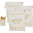 thumbnail image 1 of Wide Zipper Access Cotton & Beeswax Bread Bags, 17*13In Reusable 100% Organic Cotton Food Storage Bags to Keep Bread Fresh and Crusty, Eco-Friendly, 1 of 9