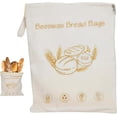 thumbnail image 1 of Wide Zipper Access Cotton & Beeswax Bread Bags for Sourdough, Reusable Beeswax Food Storage Bags with Zipper, Extra Large and Portable Cotton Food Storage Bag for Home Bakers to Keep Fresh, 1 of 8