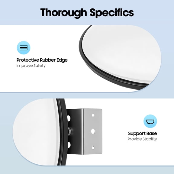 Wide-angle Convex Mirror, Driveway Mirrorwith Adjustable Fixing Bracket, Wide Angle View Curved Driveway Mirror
