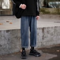 thumbnail image 1 of Wide legs Jeans Men Fashion Retro Solid Color Casual Straight Jean Pants Mens Streetwear Hip Hop Denim Pants Mens Trousers M-3XL, 1 of 5