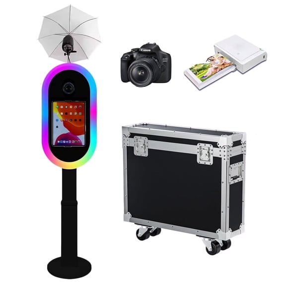WideMeet 10.2"11"12.9" Ipad Photobooth Selfie Machine for Ipad with Flight Case for Birthday Wedding
