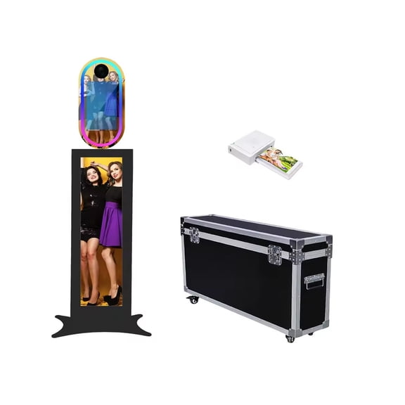 WideMeet 13.3inch Touch Screen Magic Selfie Photobooth Machine with RGB Light APP Control for Party