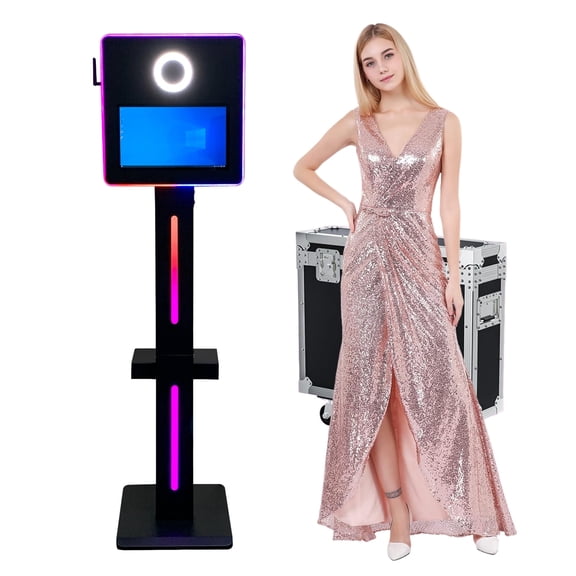 WideMeet 15.6inch Touch Screen Selfie Photobooth Machine with RGB Light for Wedding Event Party