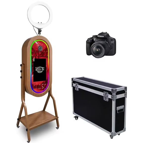 WideMeet Magic Mirror Selfie Photobooth Machine with 21.5inch Touch Screen for Wedding Party Events