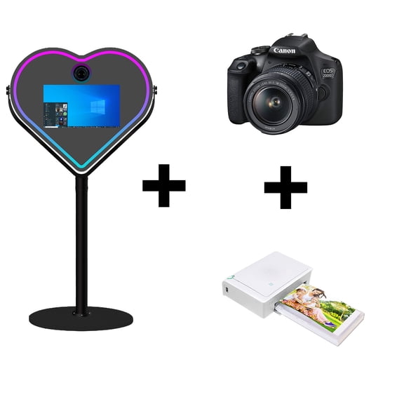 WideMeet Photobooth Heart Shape Magic Mirror Machine with 21.5 inch Touch Screen for Party Events