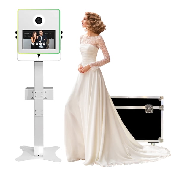 WideMeet Portable 15.6in DSLR Photo Booth Machine Touch Screen with RGB Light for Wedding Celebration