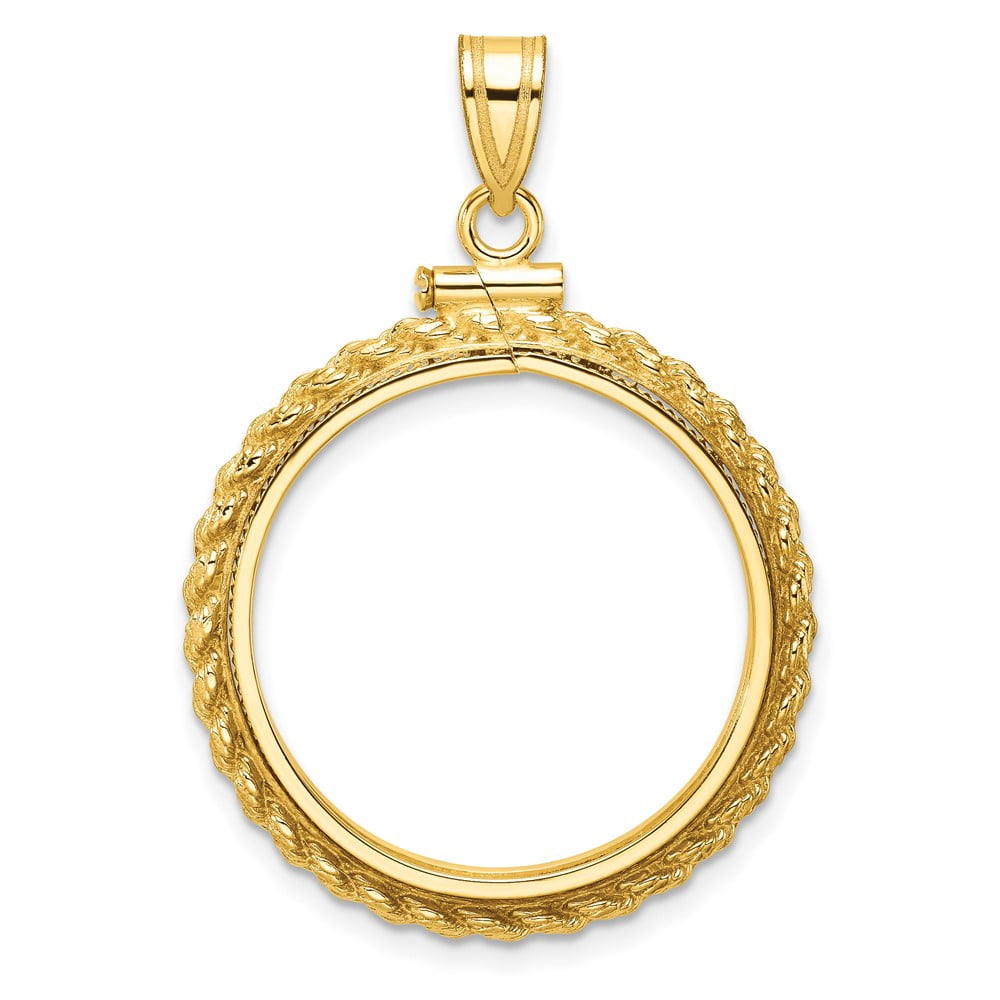 Wideband Distinguished Coin Jewelry 10k Polished Casted Rope 22.0mm x 1 ...
