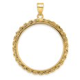 thumbnail image 1 of Wideband Distinguished Coin Jewelry 14k Polished Rope 27.0mm Prong Coin Bezel Pendant, 1 of 4