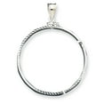 thumbnail image 1 of Wideband  Distinguished Coin Jewelry Sterling Silver Polished and Diamond-cut 40.6 x 3.1mm Screw Top Coin Bezel Pendant, 1 of 5